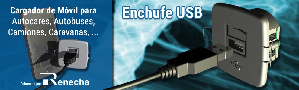 Enchufe USB para Autocares, Autobuses, Camiones, Caravanas, renecha.com